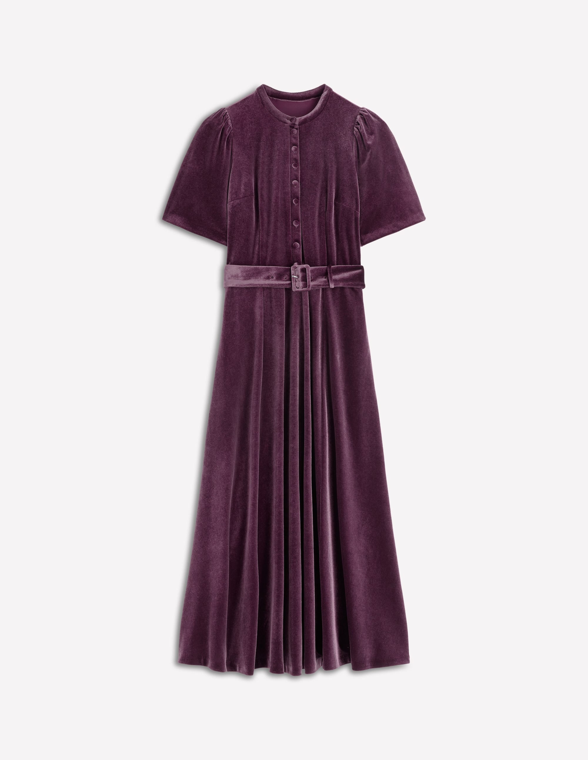 Kate Velvet Shirt Dress-Dark Cherry - Image 6