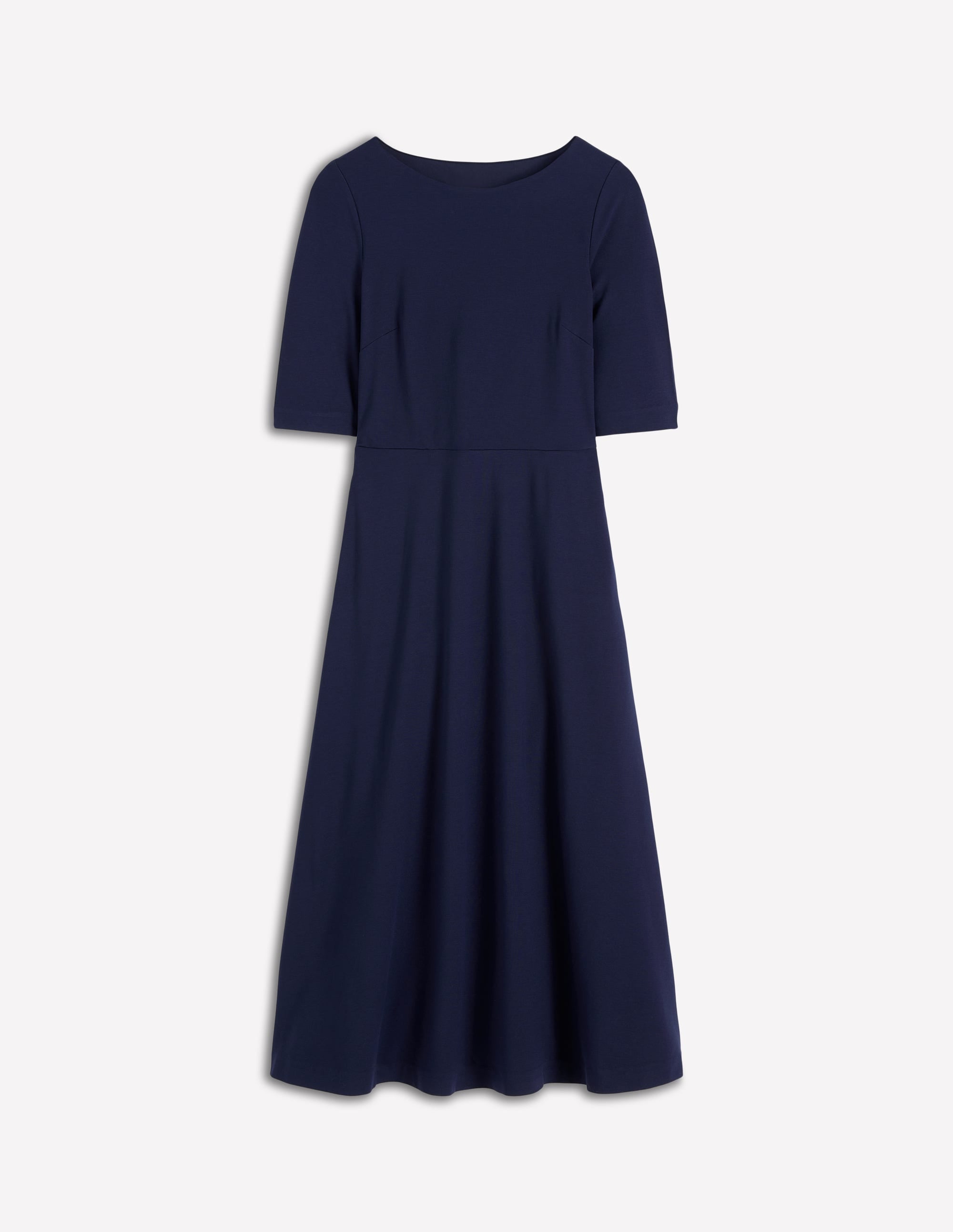 Mathilde Tie Waist Ponte Dress-Navy - Image 7