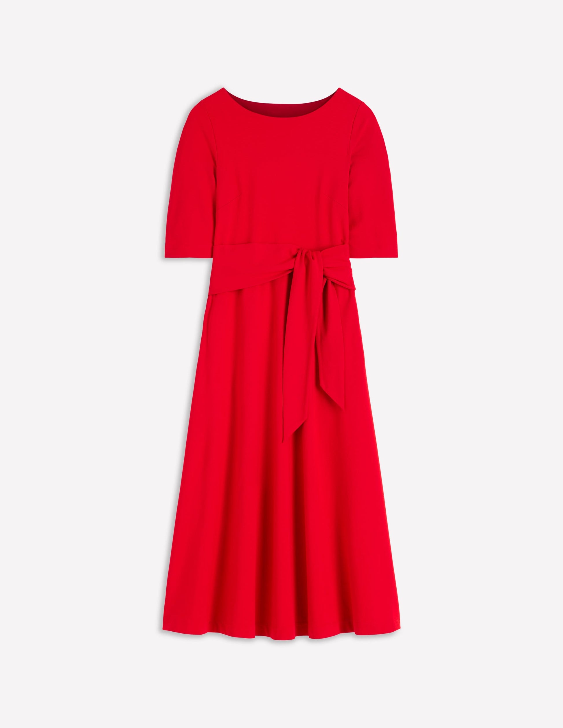 Mathilde Tie Waist Ponte Dress-Spicy Red-6