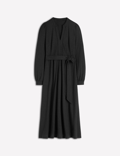 Naomi Long Sleeve Jersey Dress-Black-6