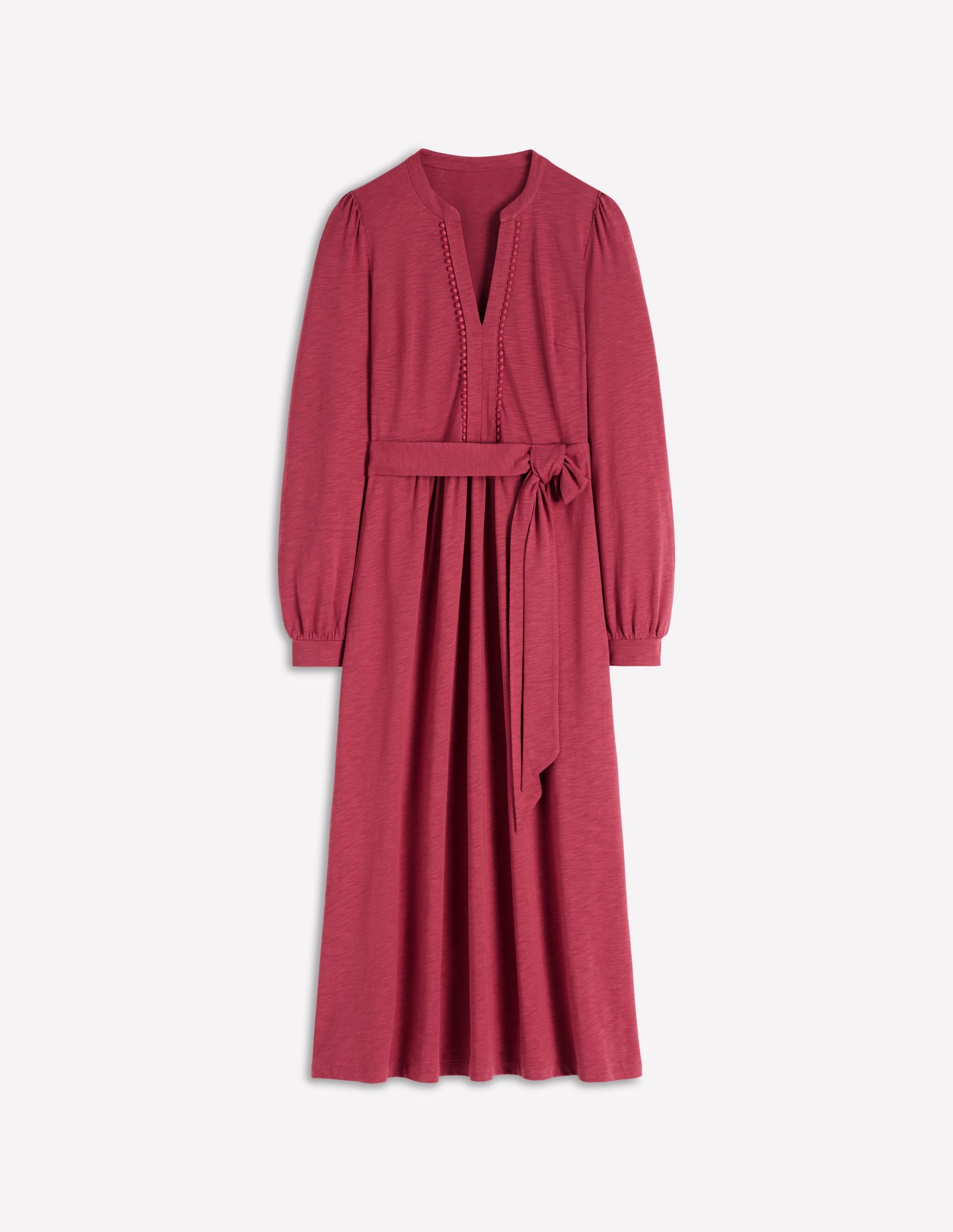 Naomi Long Sleeve Jersey Dress-Terracotta Red - Image 5