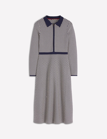 Fiona Chevron Knitted Dress-Chevron-6