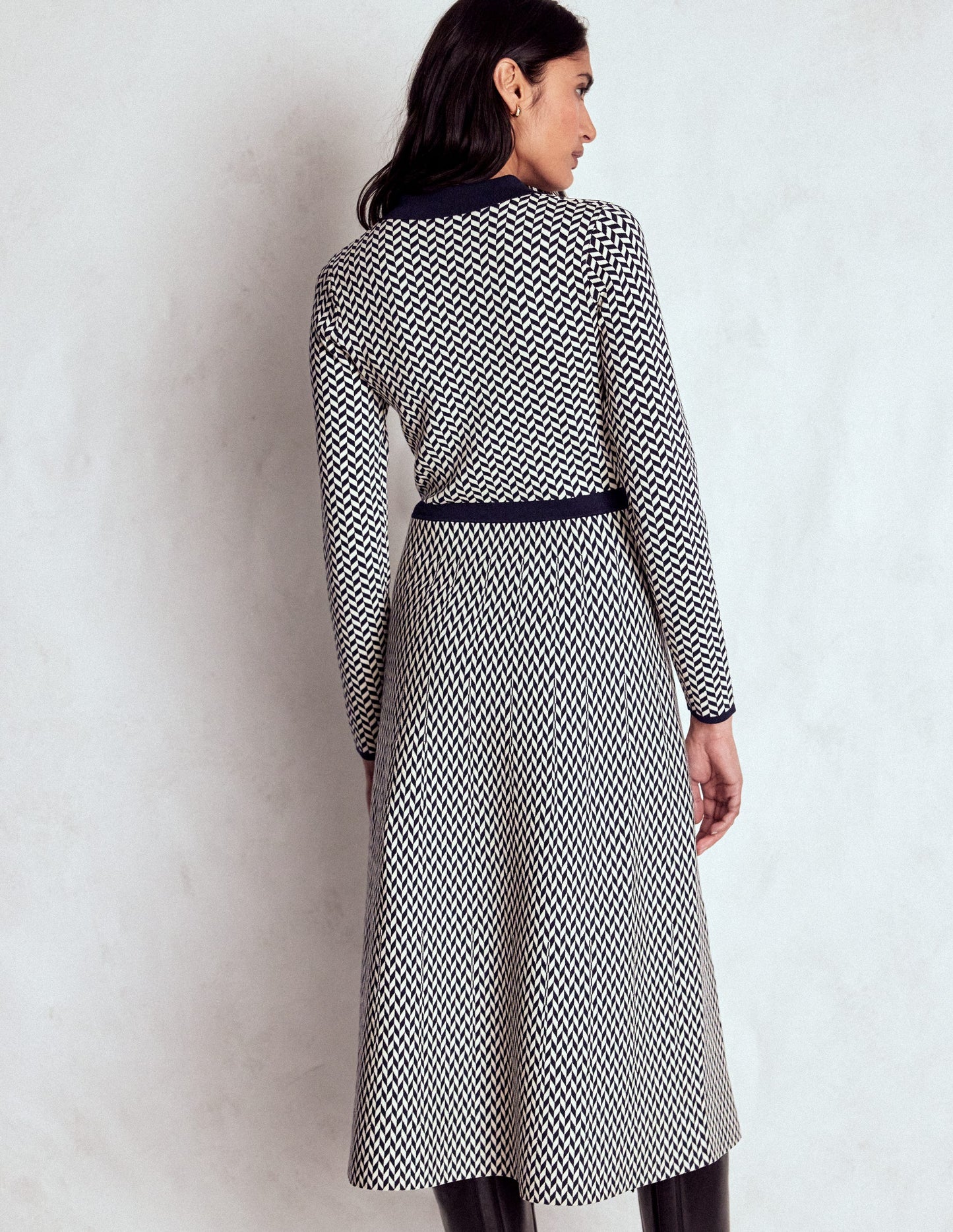 Fiona Chevron Knitted Dress-Chevron