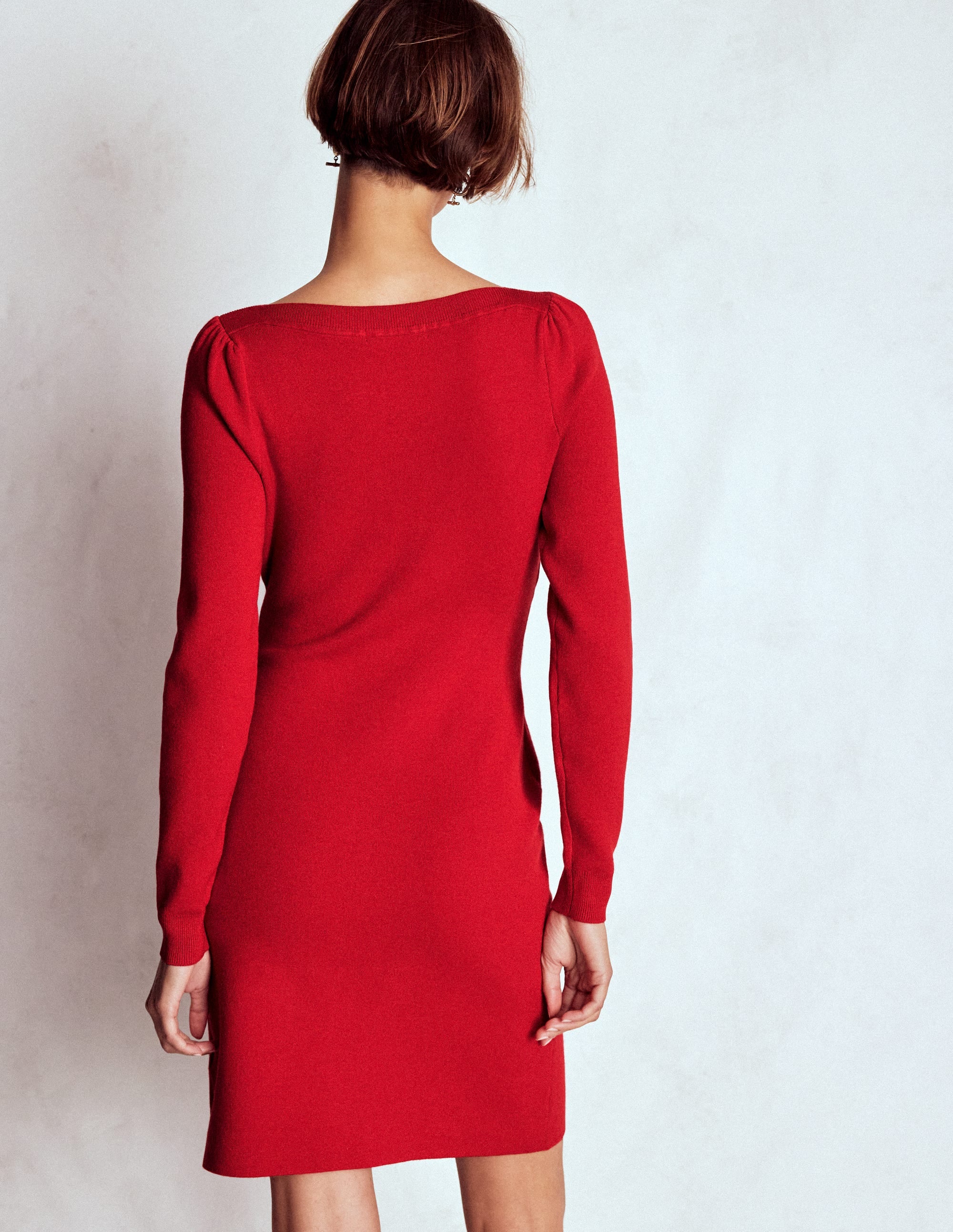 Tiana Tie Front Knitted Dress-Merida Red - Image 4