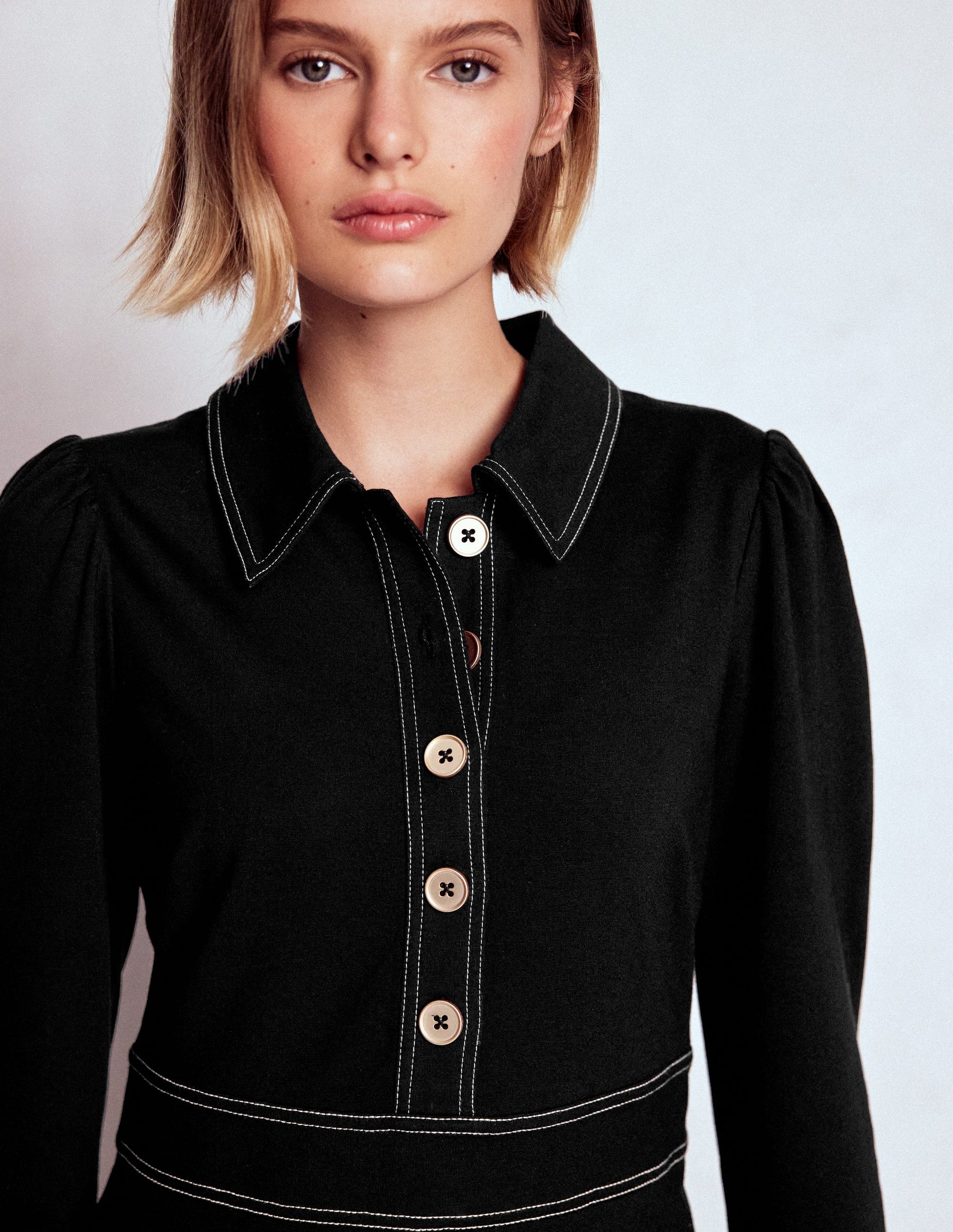 Nicolette Long Sleeve Dress-Black-3