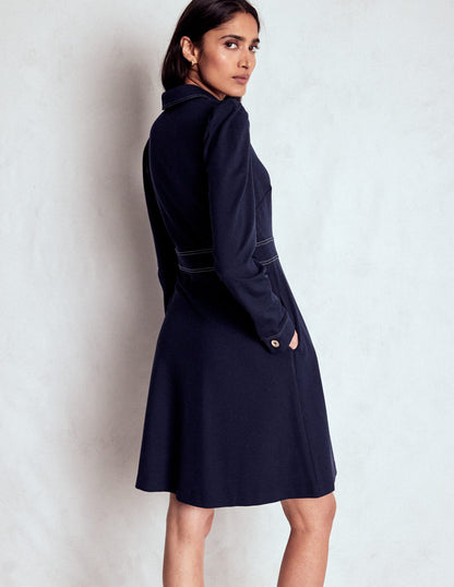 Nicolette Long Sleeve Dress-Navy-3