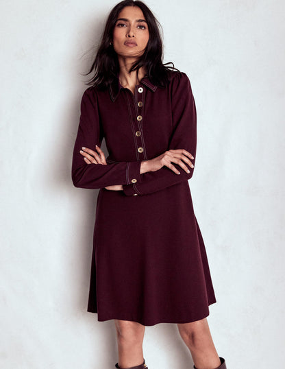 Nicolette Long Sleeve Dress-Dark Cherry-4