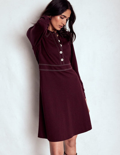 Nicolette Long Sleeve Dress-Dark Cherry-5