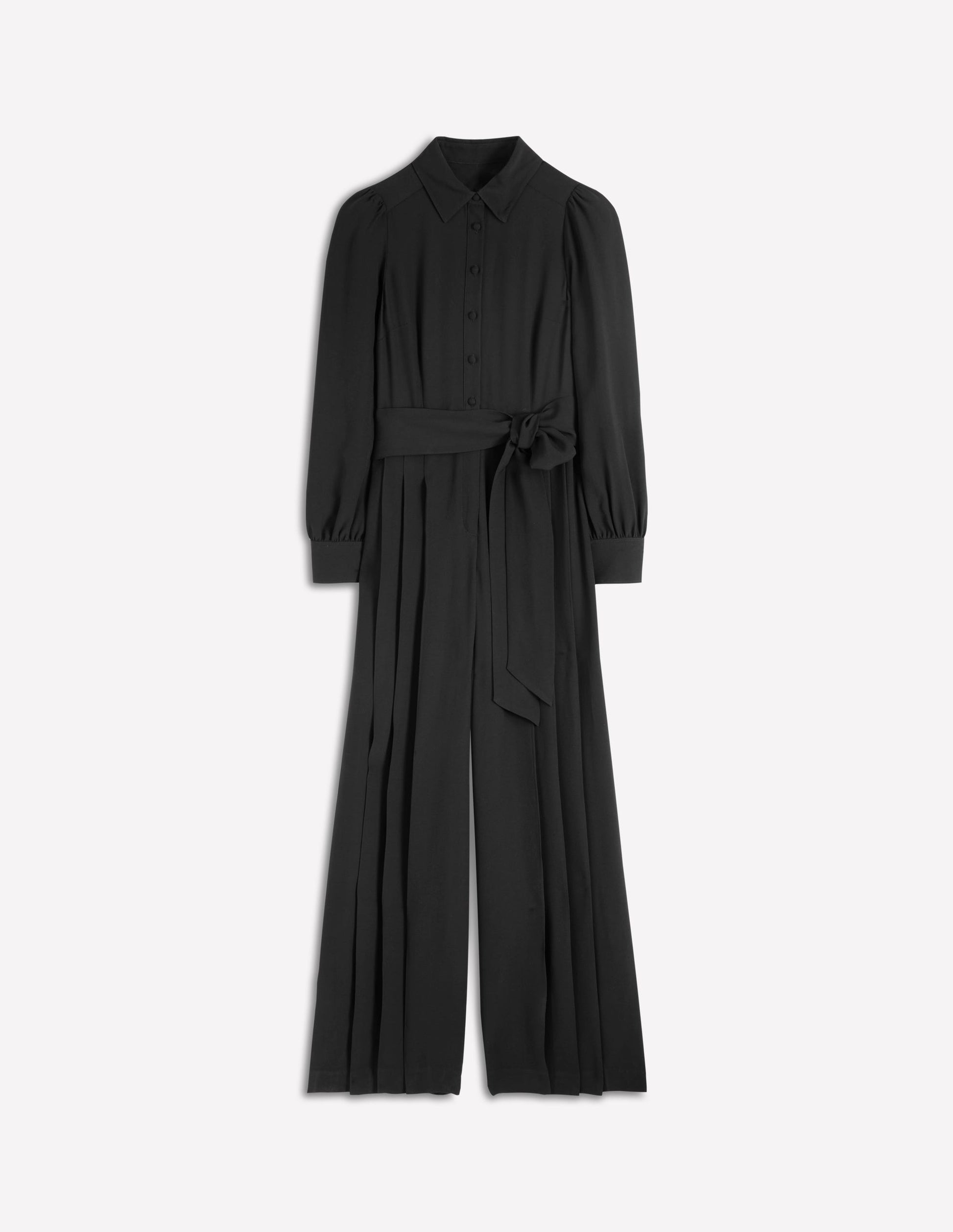 Button Up Palazzo Jumpsuit-Black-6