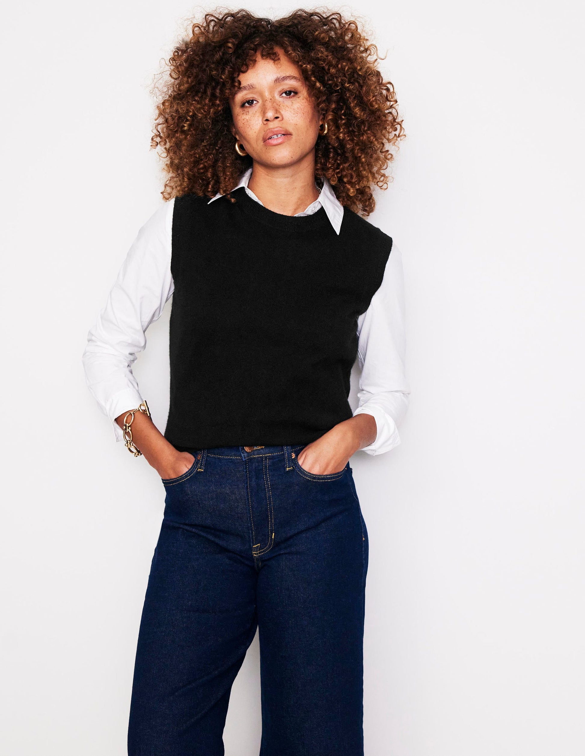 Eva Cashmere Tank-Black-1