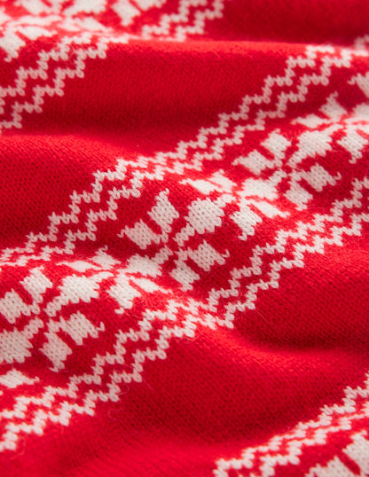 Edie Fair Isle Tank-Poppy Red, Warm Ivory-8