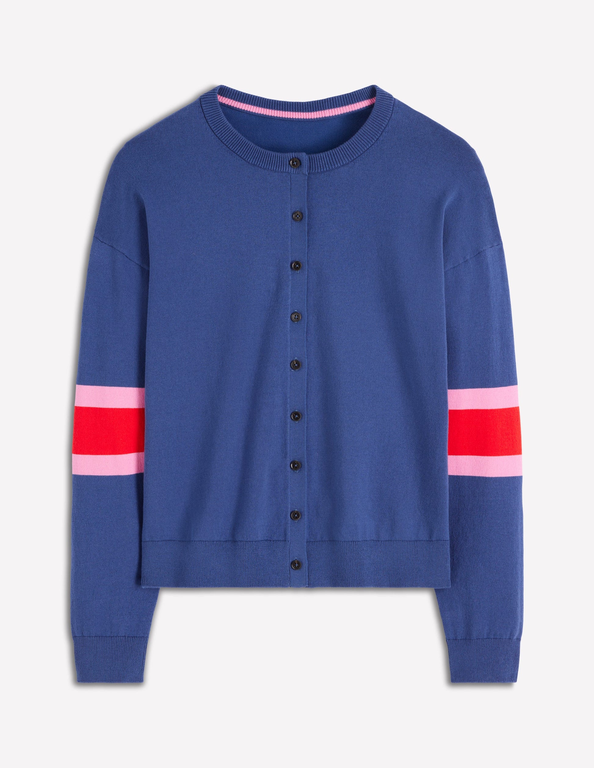 Lara Relaxed Cotton Cardigan-Denim Blue-5