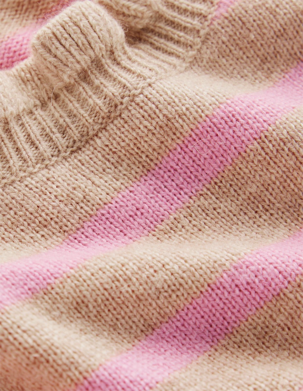 Fae Fair Isle Frilled Jumper-Camel, Pink Stripe-9