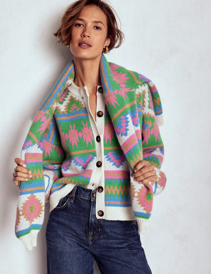 Abi Jacquard Cardigan-Multi Aztec-3