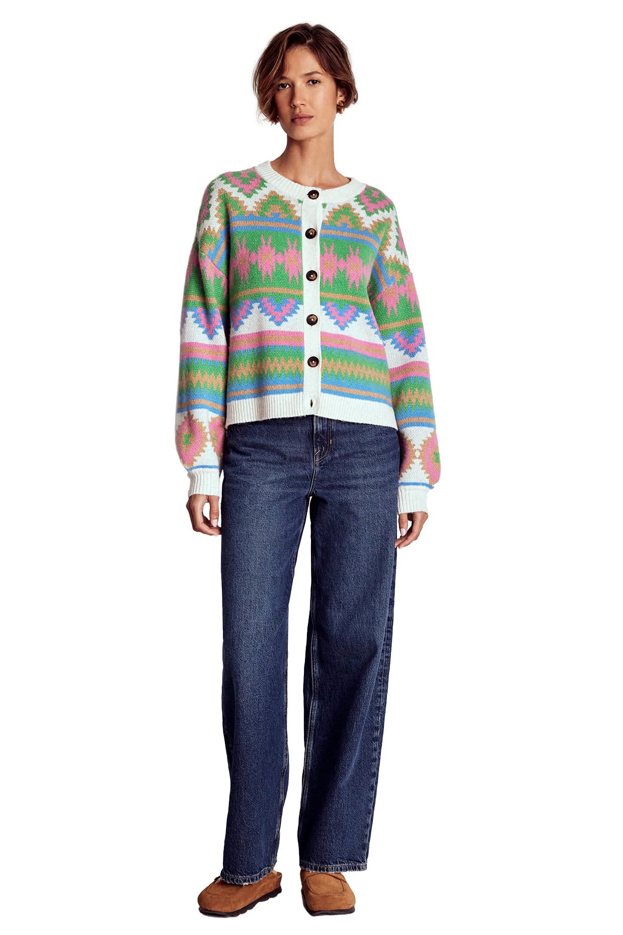 Abi Jacquard Cardigan-Multi Aztec-7