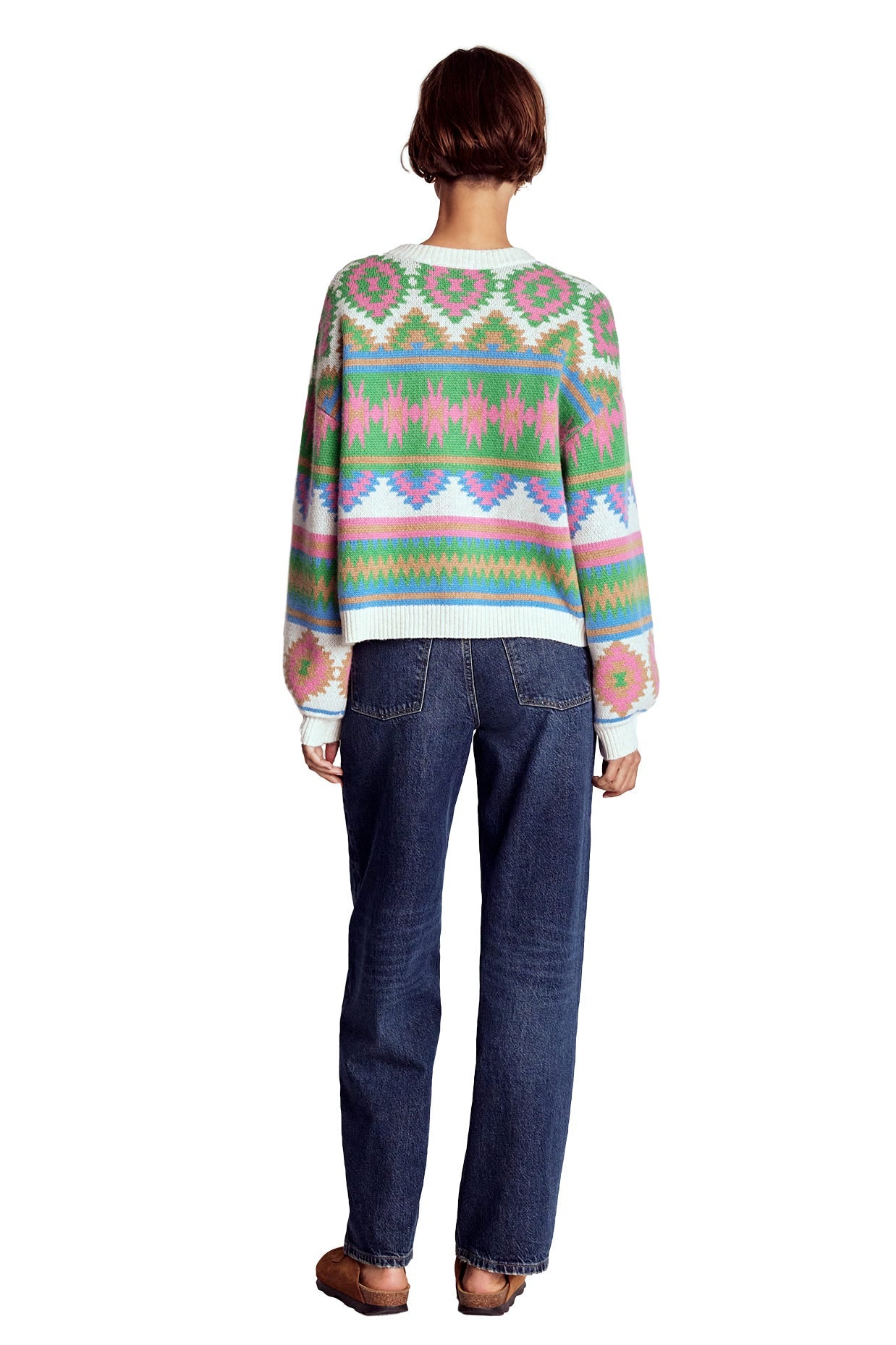 Abi Jacquard Cardigan-Multi Aztec - Image 7