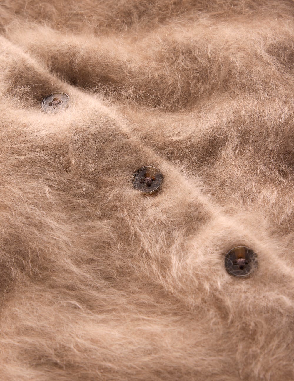 Brushed Crop Cashmere Cardigan-Dark Mink Melange