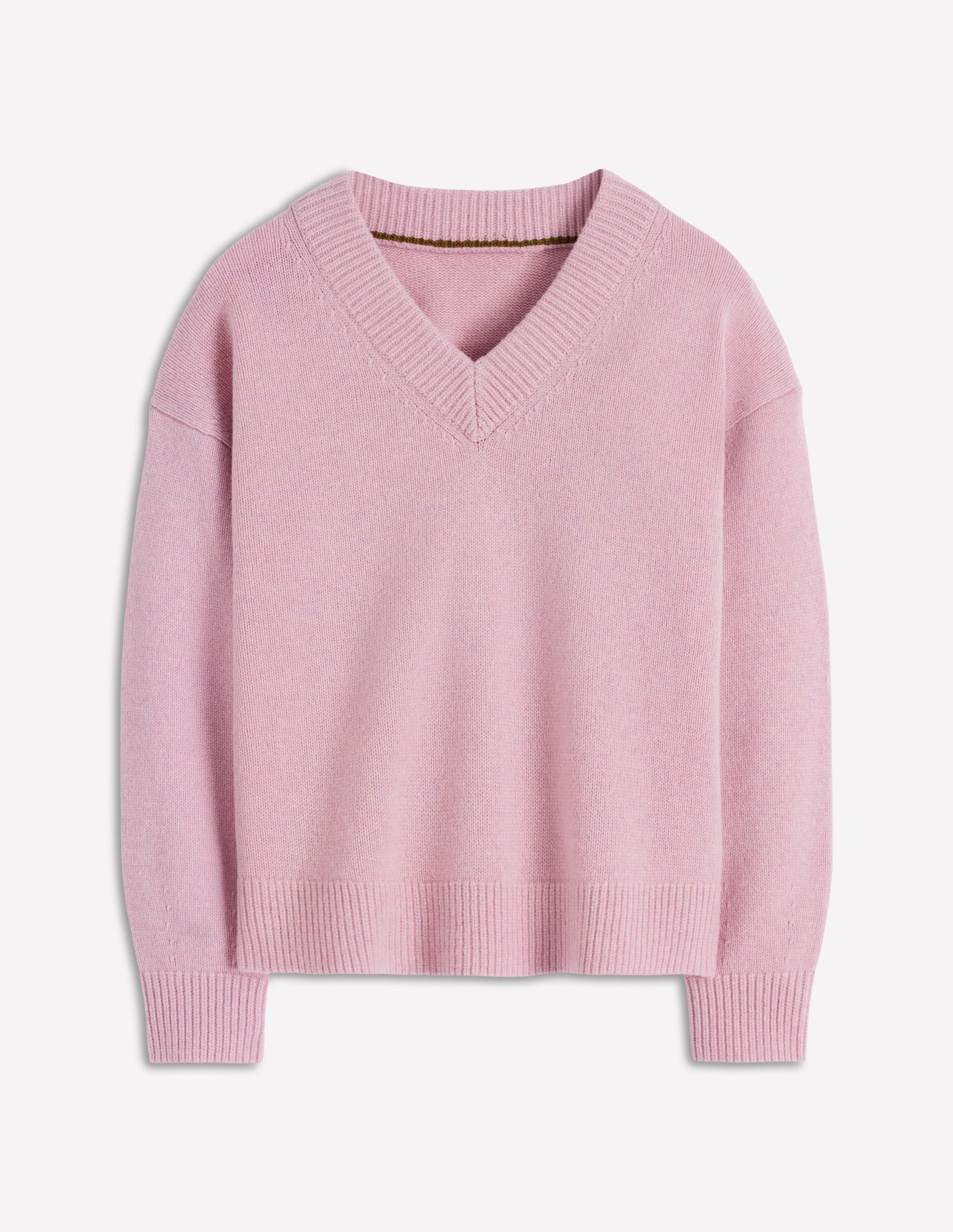 Marion Merino V-neck Jumper-Blush Pink - Image 6