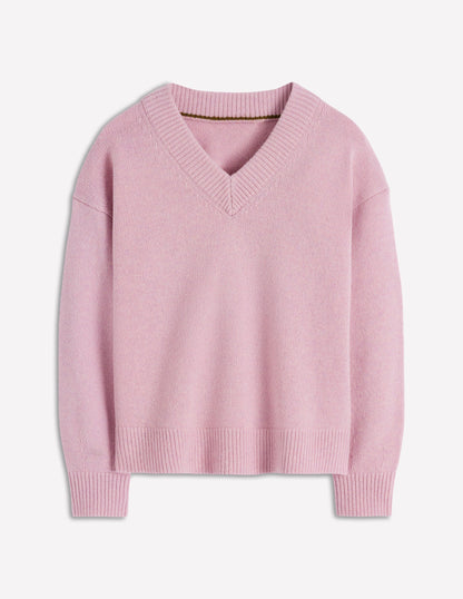 Marion Merino V-neck Jumper-Blush Pink-6
