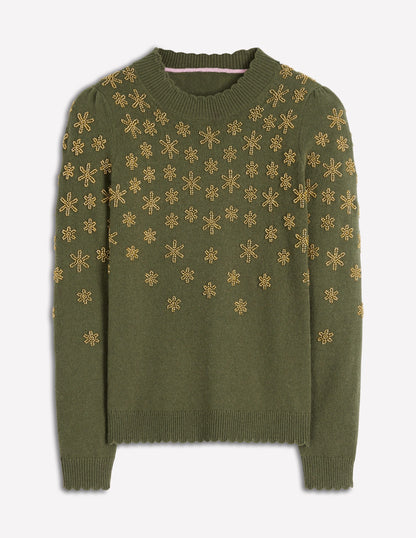 Elizabeth Embellished Jumper-Leaf Green-7