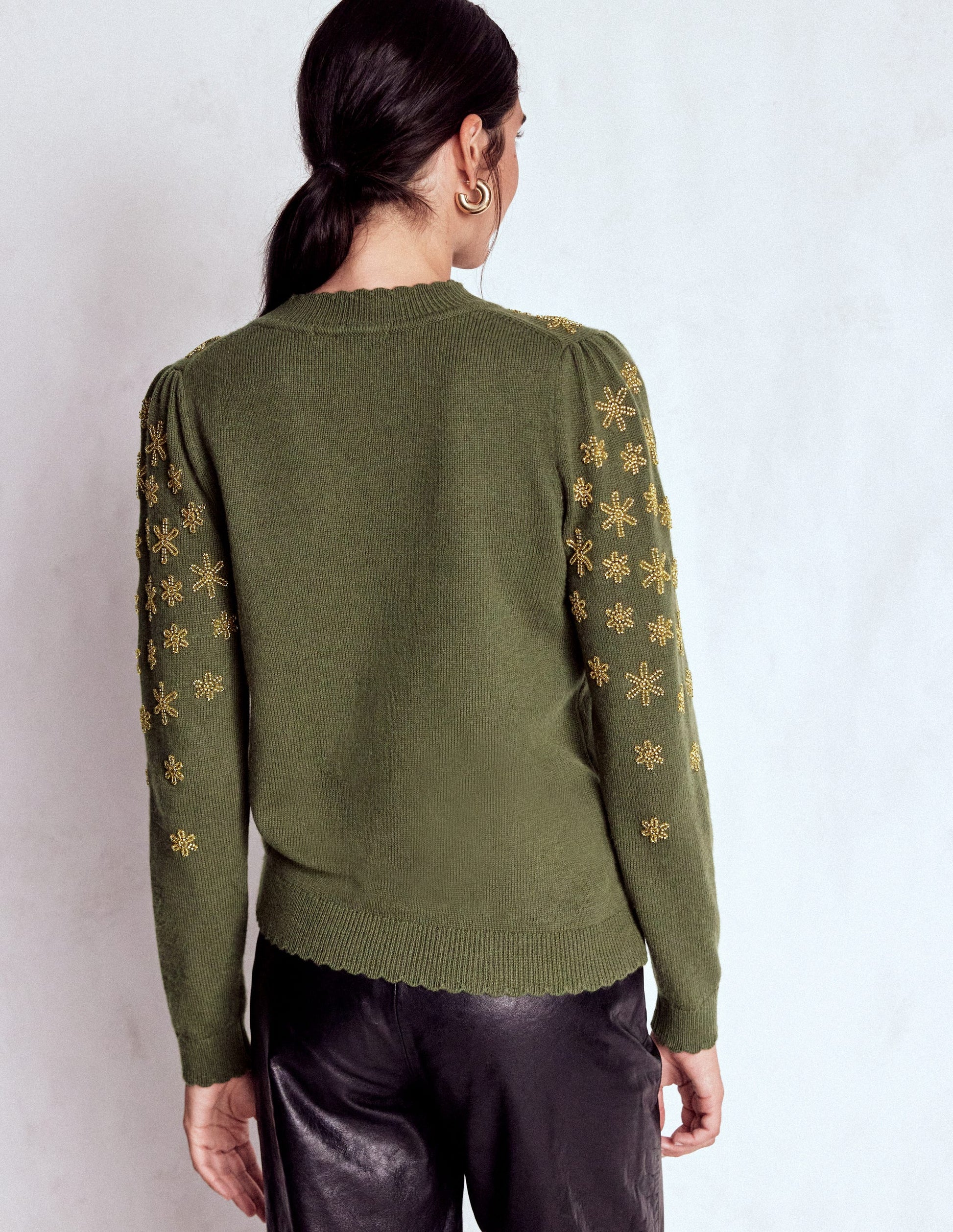Elizabeth Embellished Jumper-Leaf Green-3