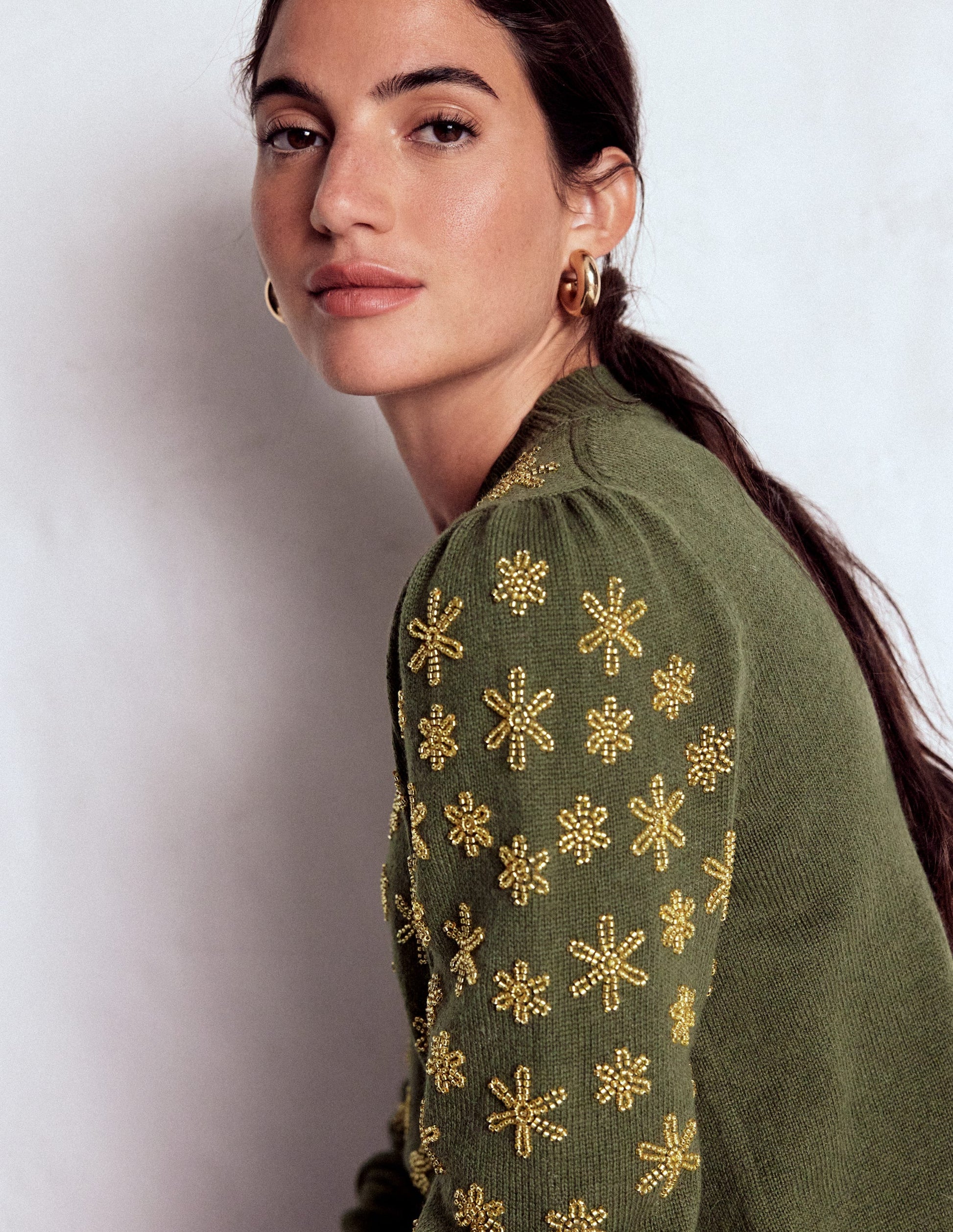 Elizabeth Embellished Jumper-Leaf Green-5
