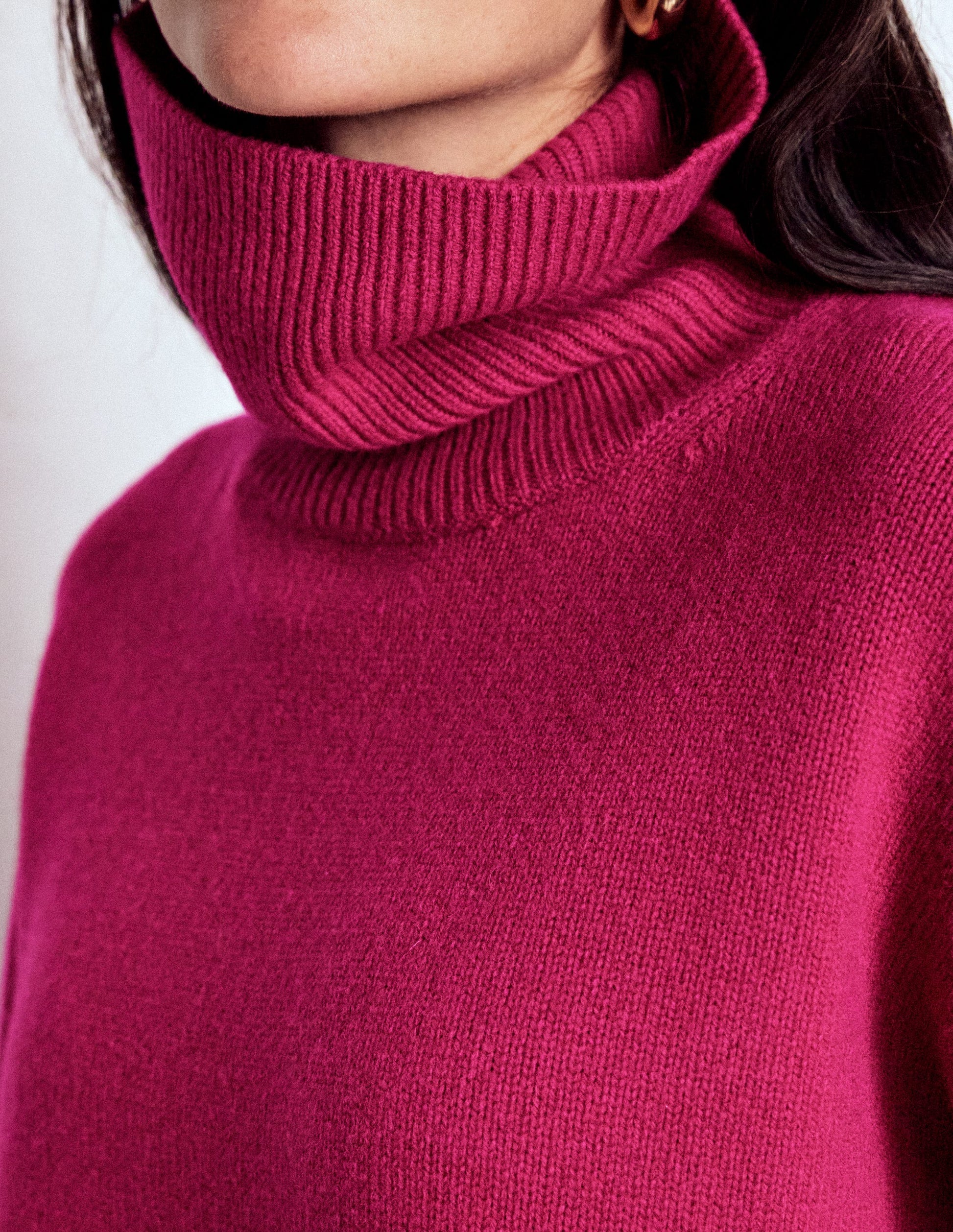 Polly Merino Roll Neck Jumper-Sorbet Pink-2