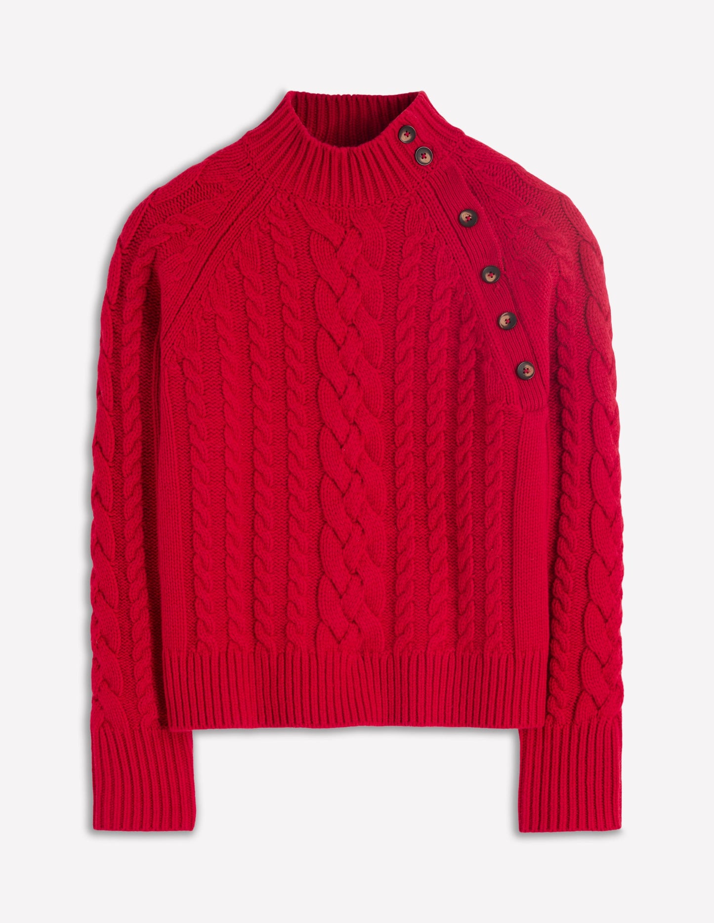 Amara Merino Cable Jumper-Carmine Red
