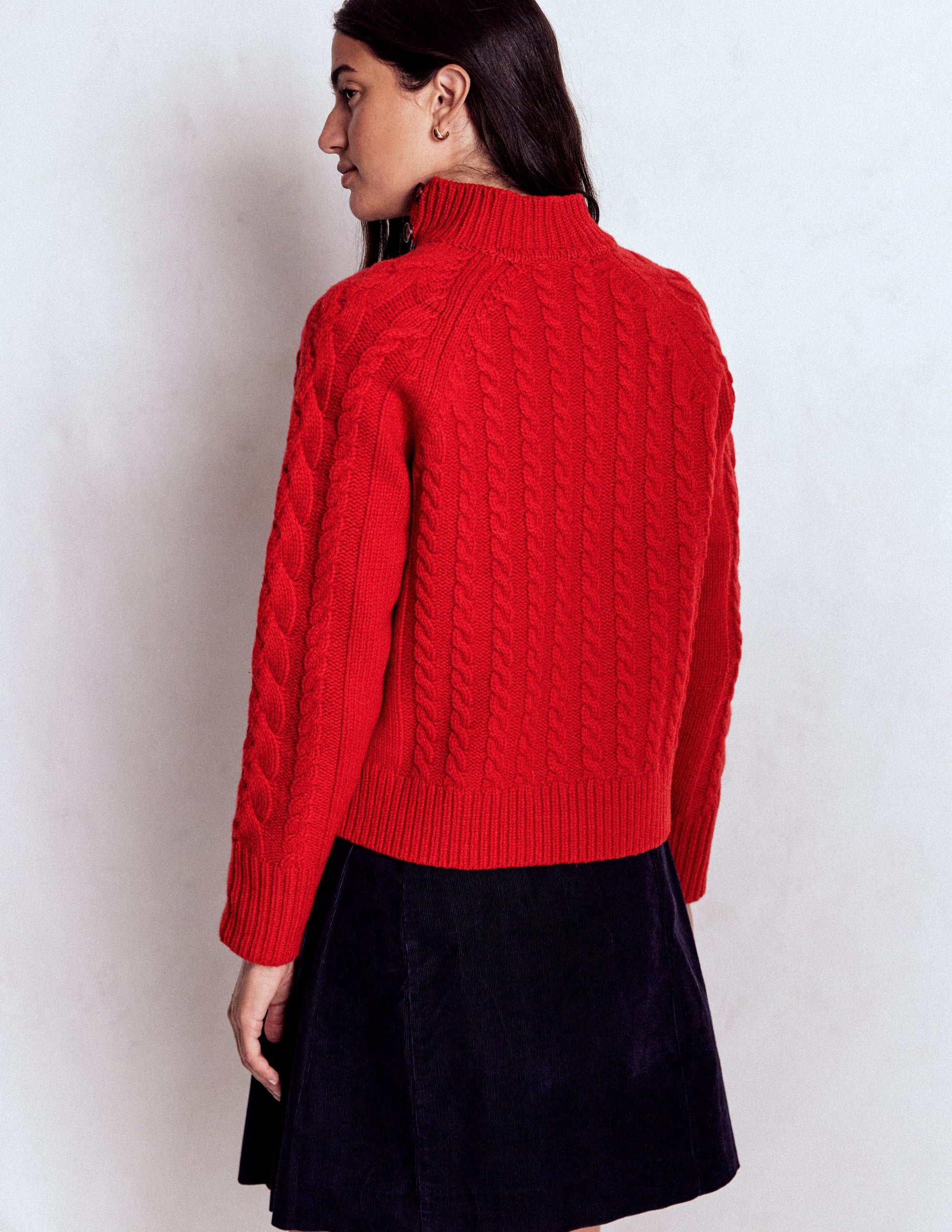Amara Merino Cable Jumper-Carmine Red-3