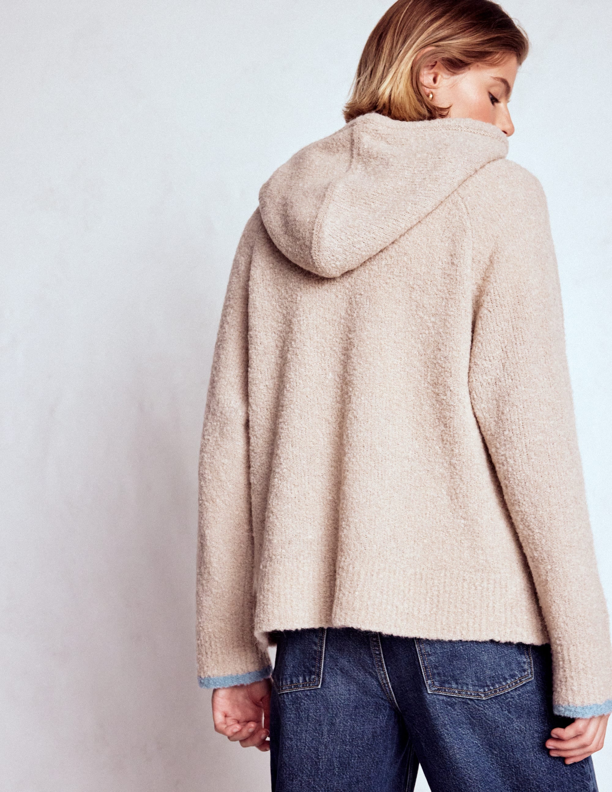 Bouclé Raglan Hoodie-Chinchilla Melange - Image 3