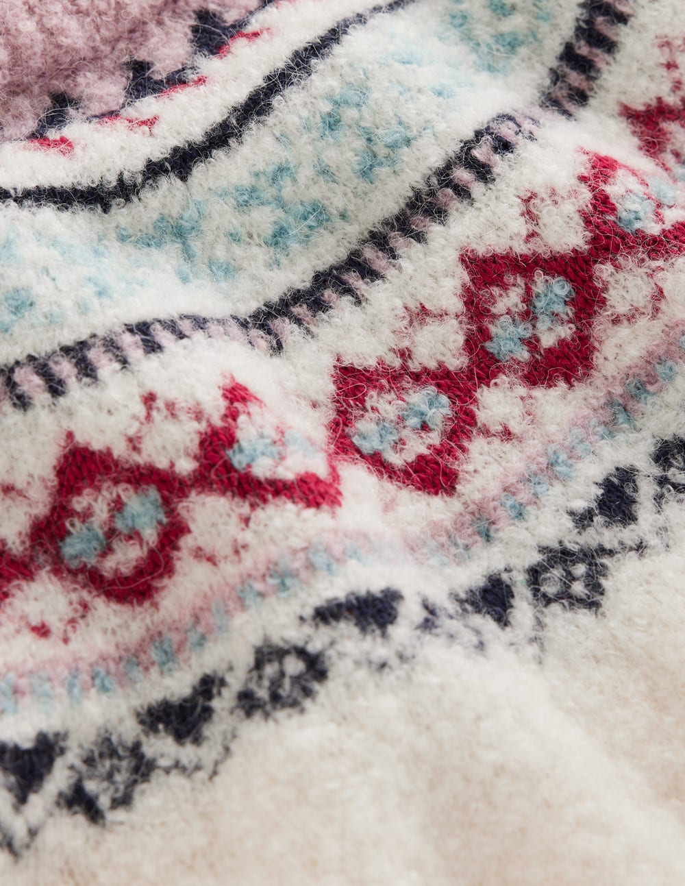 Bouclé Raglan Jumper-Warm Ivory Fair Isle - Image 8