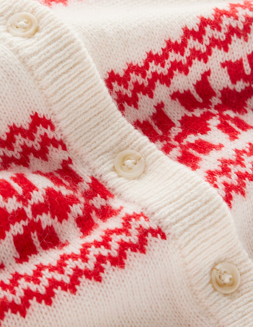 Edie Fair Isle Knitted Shirt-Warm Ivory, Red Fair Isle - Image 8