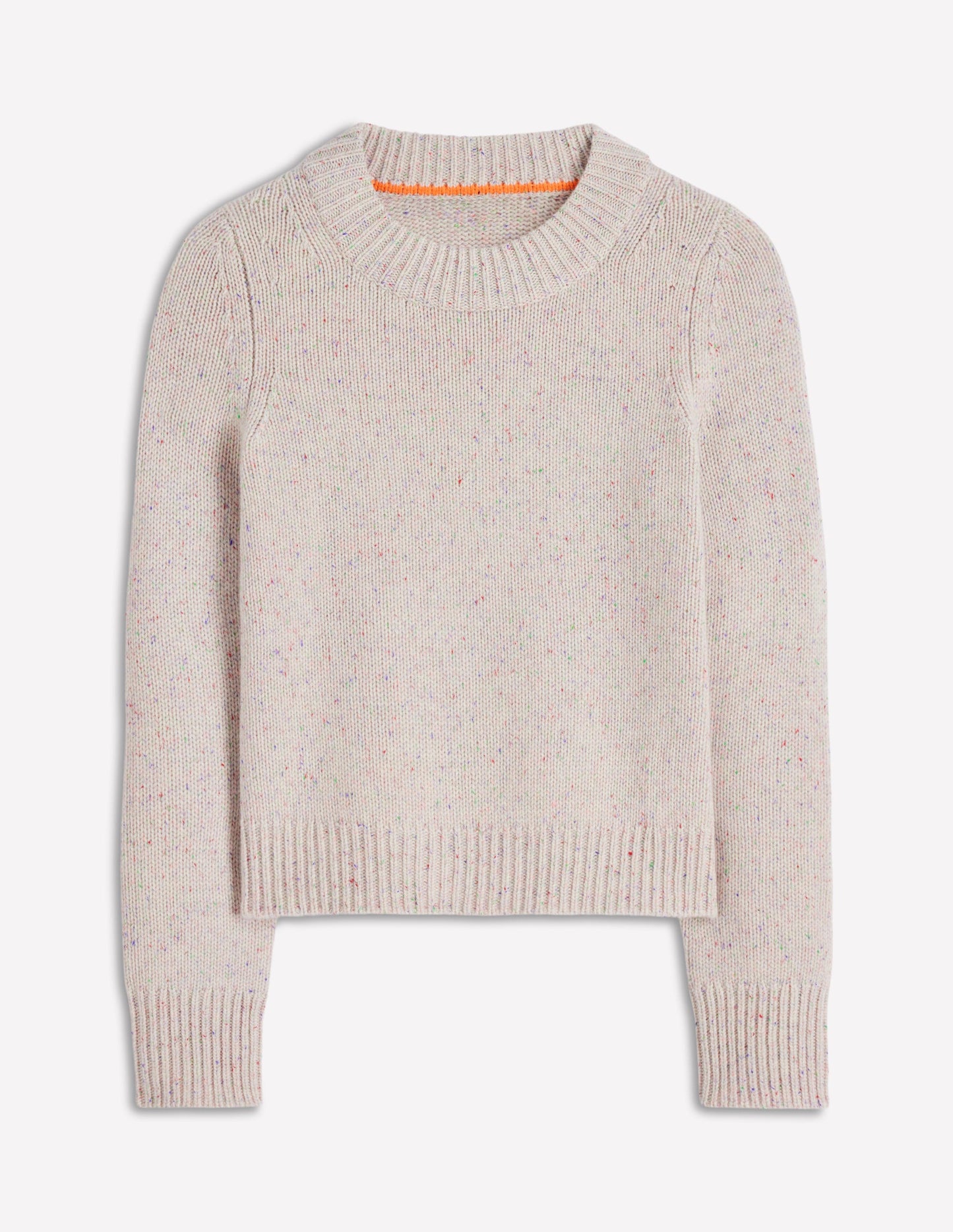 Chunky Cashmere Jumper-Ivory, Multi Neps