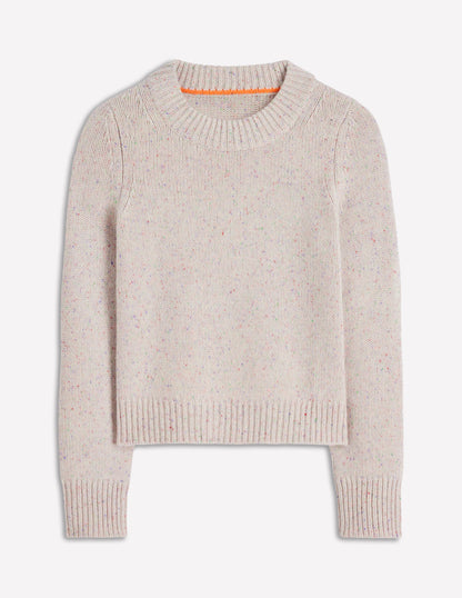 Chunky Cashmere Jumper-Ivory, Multi Neps-6