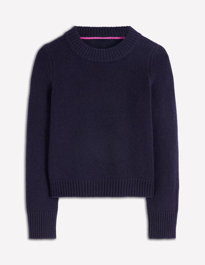 Chunky Cashmere Jumper-Navy-7