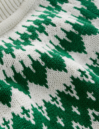 Bianca Cotton High Neck Jumper-Warm Ivory Fair Isle-7