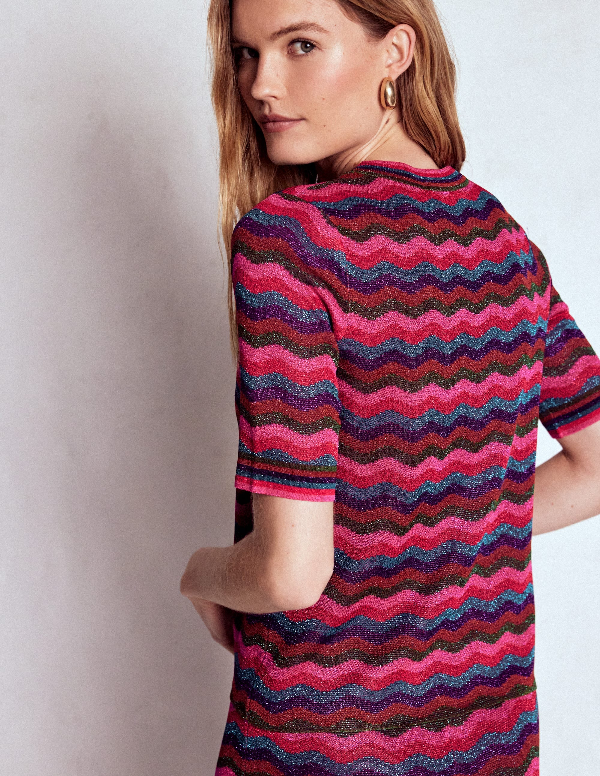 Jacquard Knitted T-Shirt-Multi - Image 3