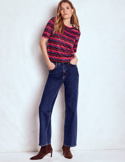 Jacquard Knitted T-Shirt-Multi-6