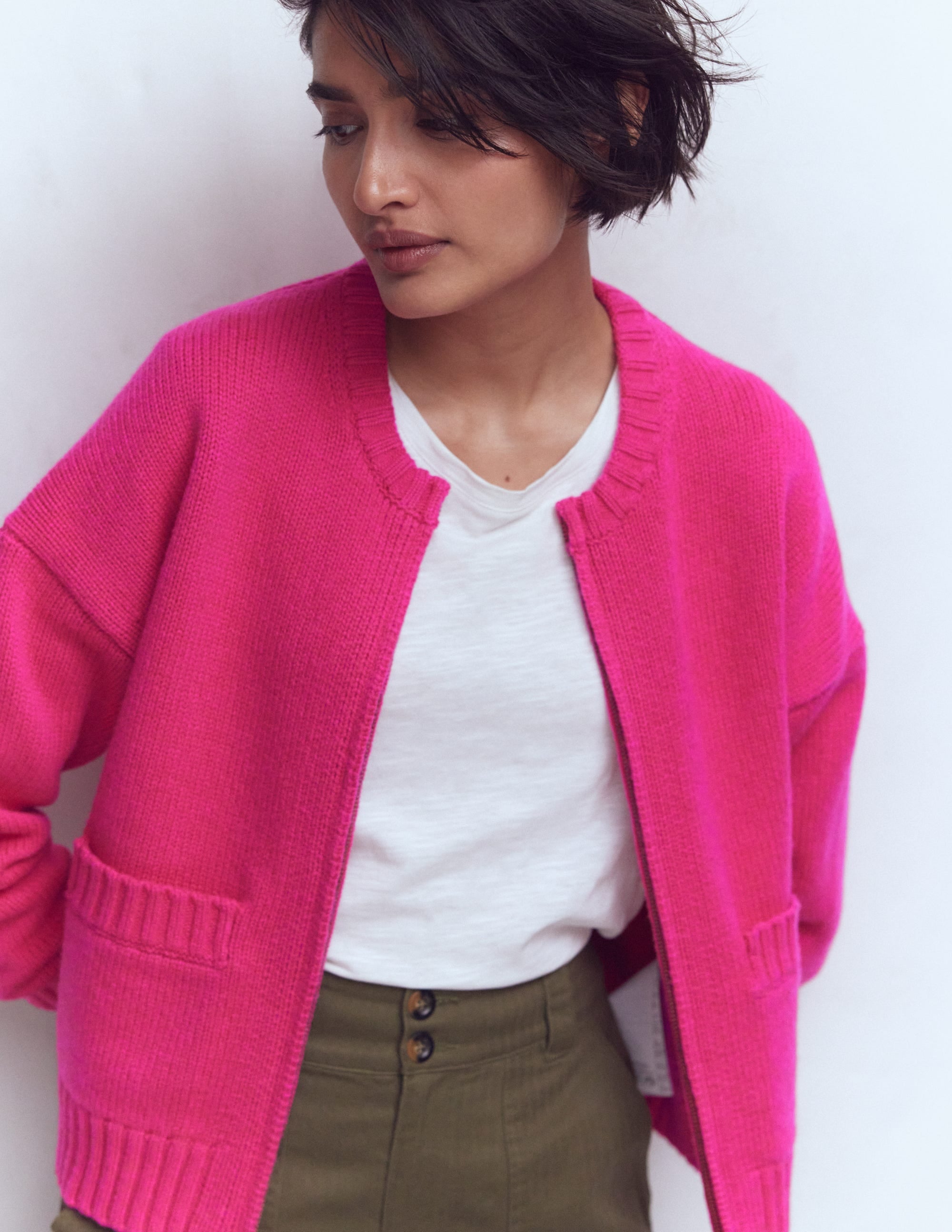 Maya Zip-up Jacket-Flamboyant Pink - Image 4