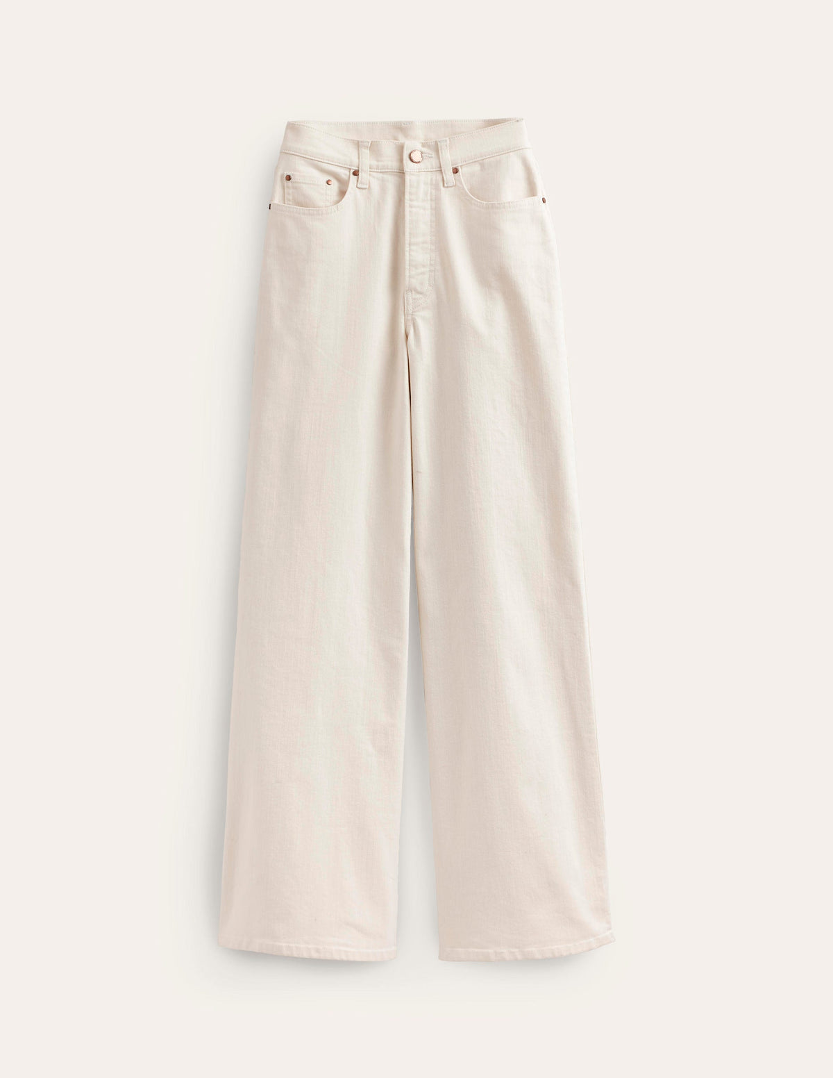 High Rise Wide Leg Jeans-Ecru - Image 7