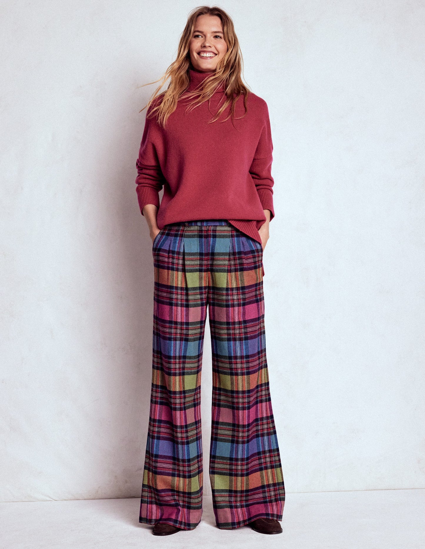Kensington Wool Trousers-Multi Blanket Check