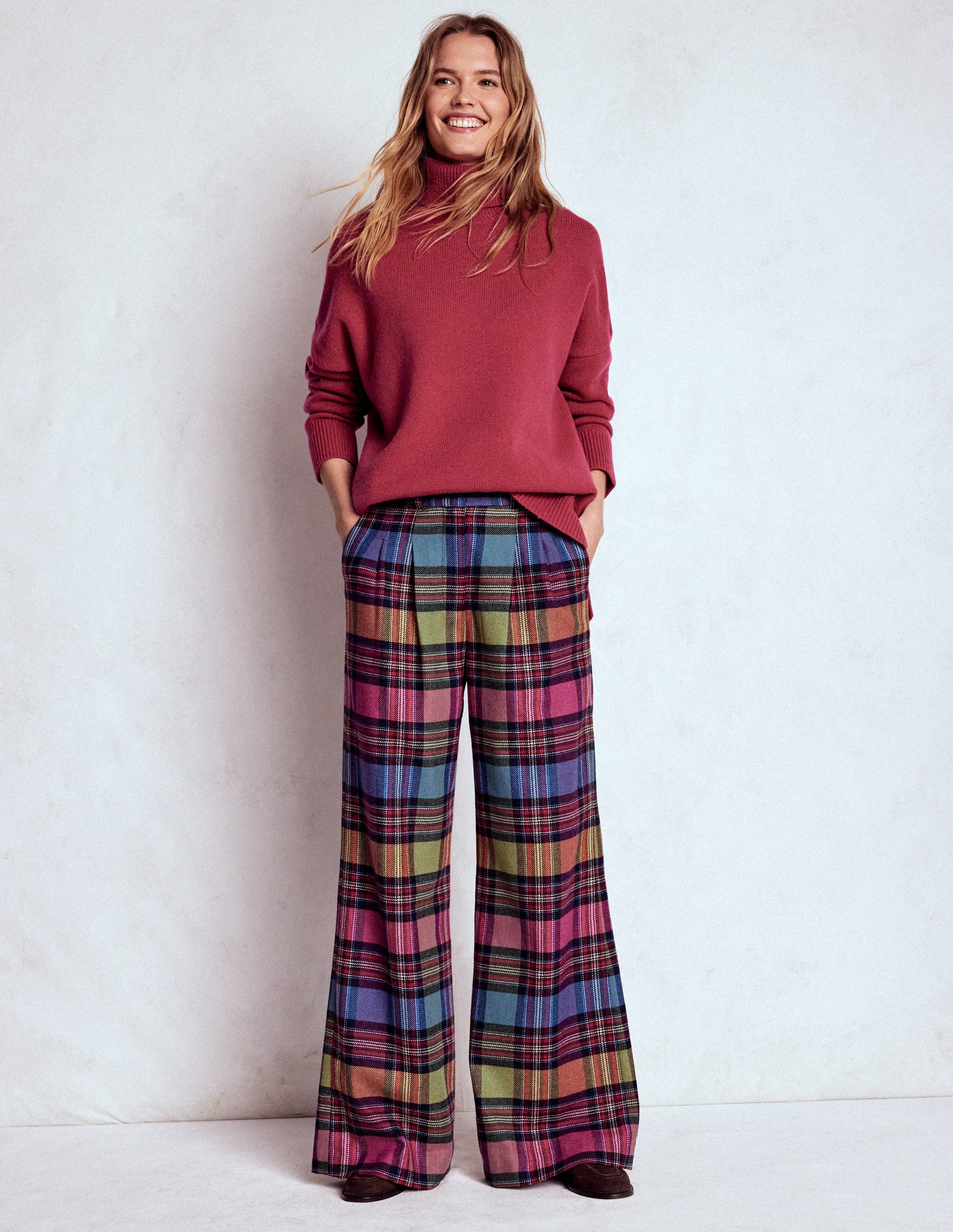 Kensington Wool Trousers-Multi Blanket Check-1