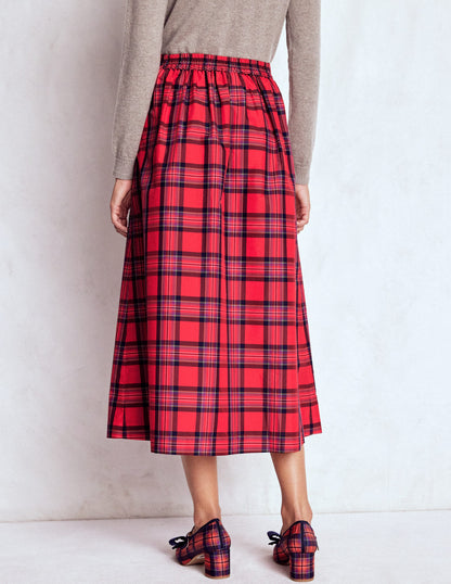 Verity Tartan Midi Skirt-Red, Navy & Purple Brand Check-2