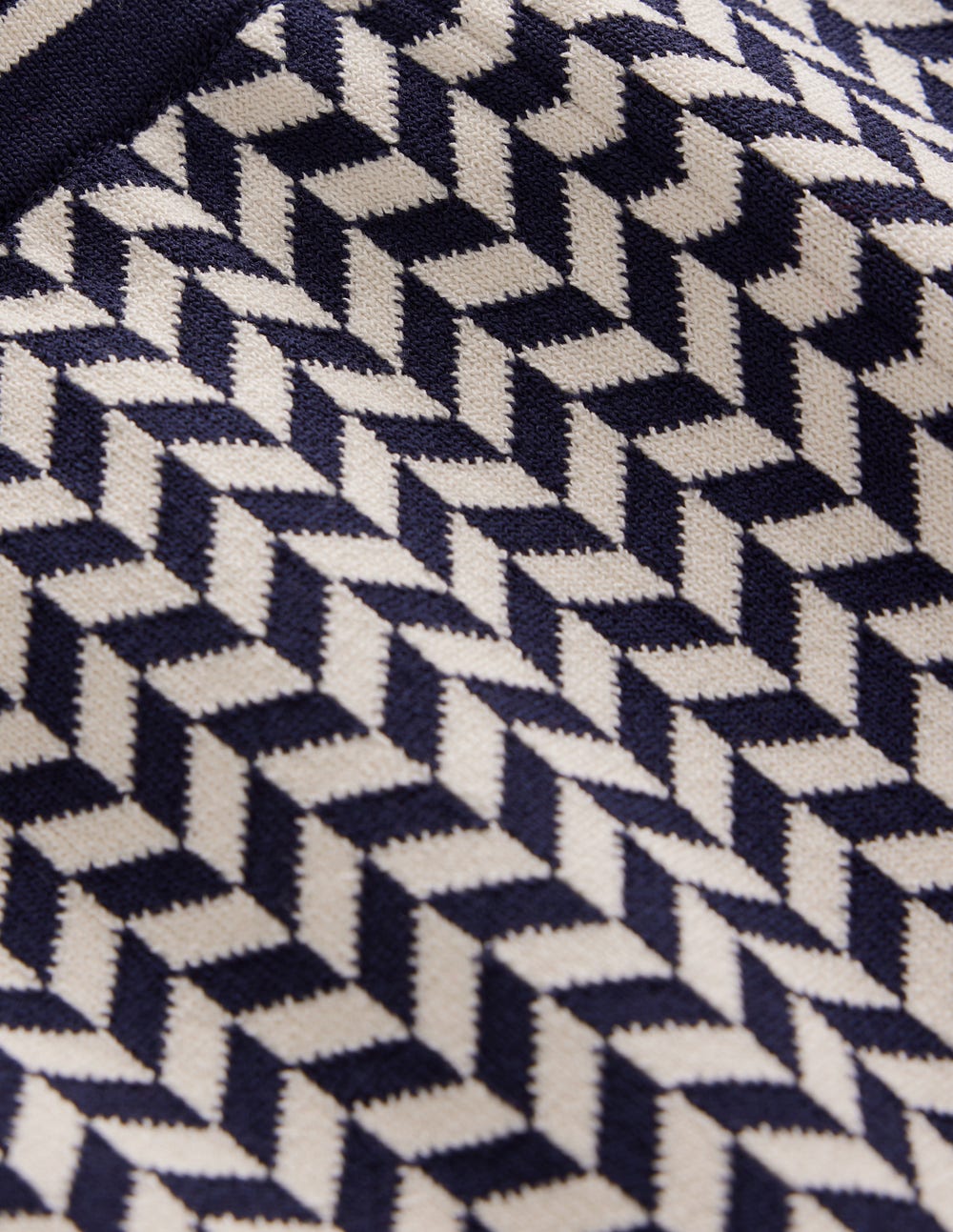Jacquard Knitted Trousers-Geo Navy and Ivory Jacquard-6