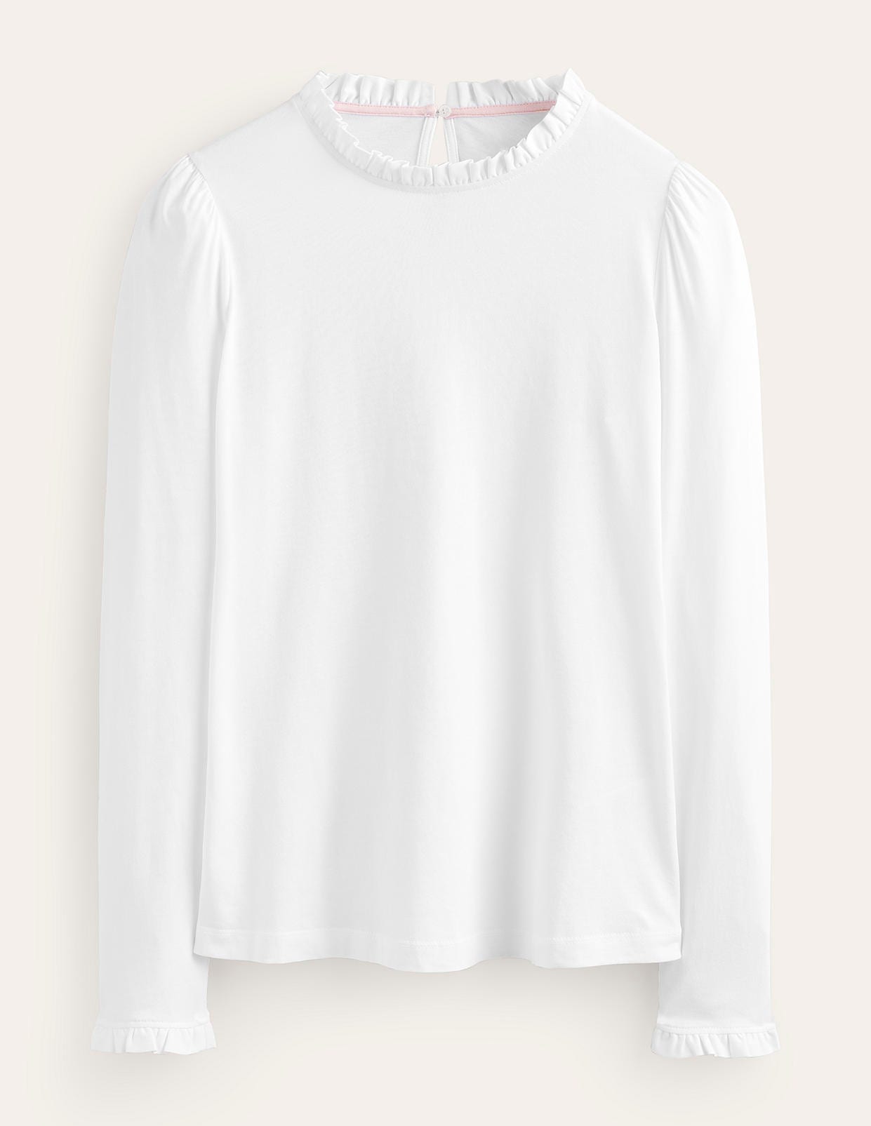 Supersoft Frill Detail Top-White