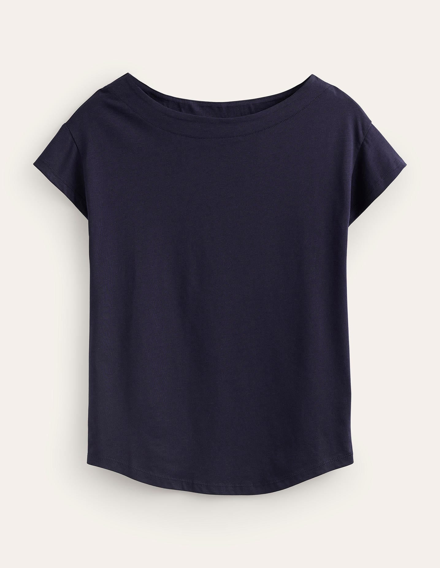 Supersoft Boat Neck T - Shirt - Navy | Boden UK