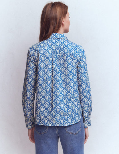 Sienna Cotton Shirt-Blue, Petal Terrace-3