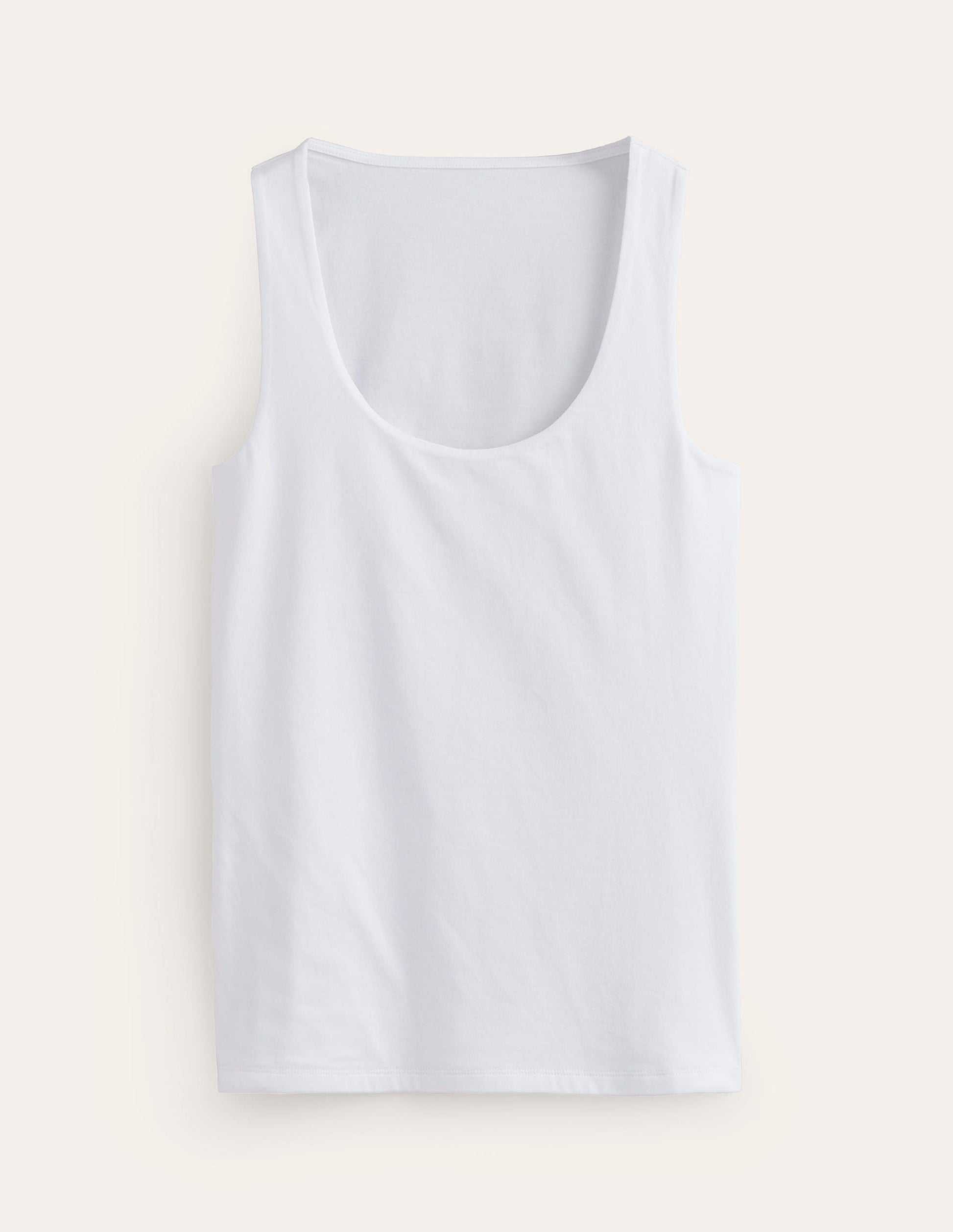Double Layer Scoop Neck Vest-White-5