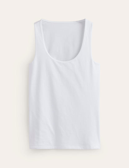 Double Layer Scoop Neck Vest-White-5