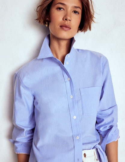 Sadie Relaxed Cotton Shirt-Blue Oxford-3